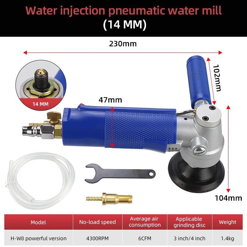 3" Air Sander Wet Polisher Tool for Marble 14mm