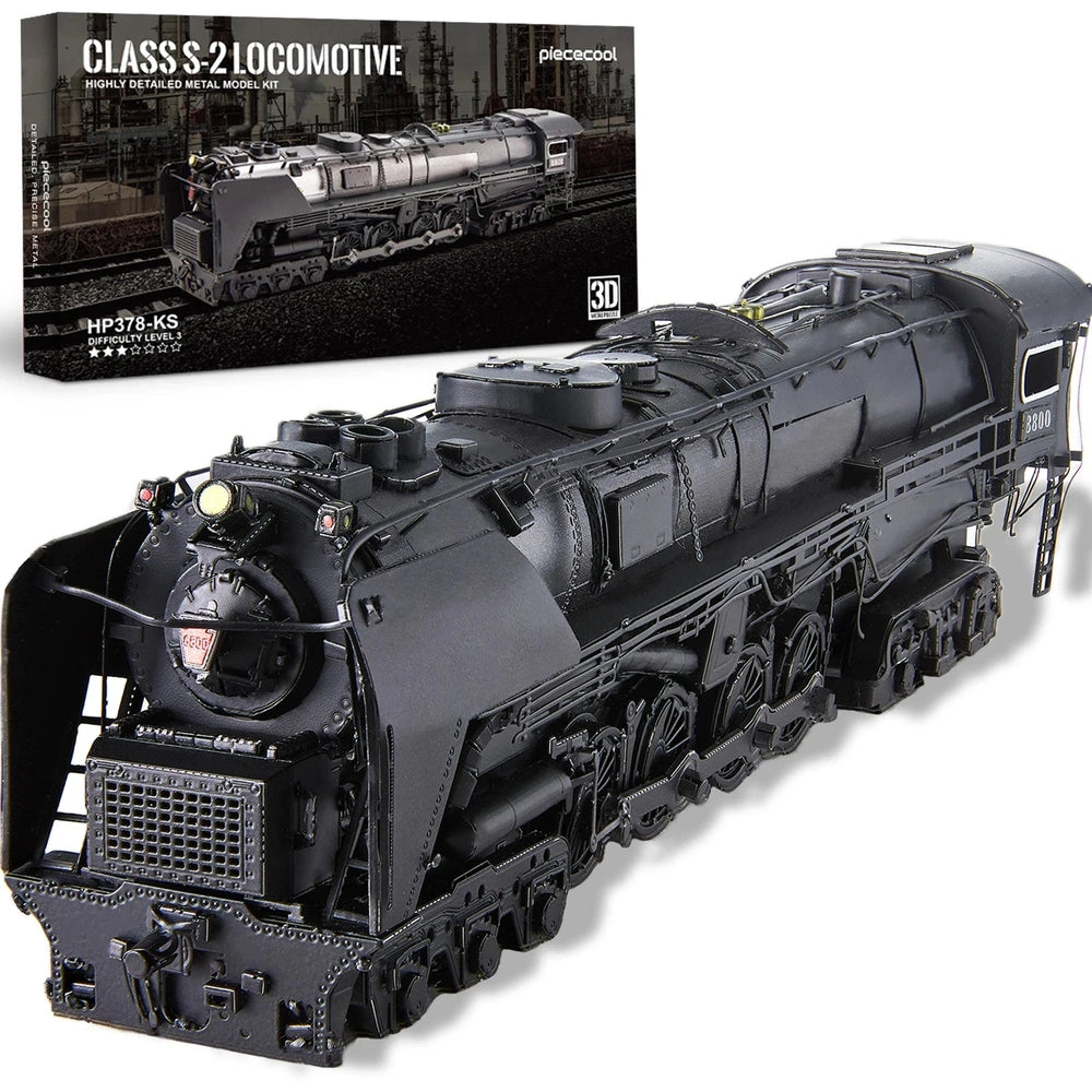 Building Blocks - 3D Metal Puzzle Class S-2 Locomotive Model DIY Assembly Kit, Jigsaw Toy for Home Collection