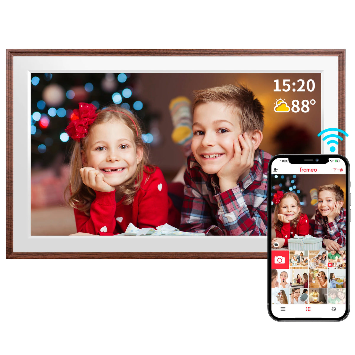 15.6" WiFi Digital Photo Frame with 32GB Storage