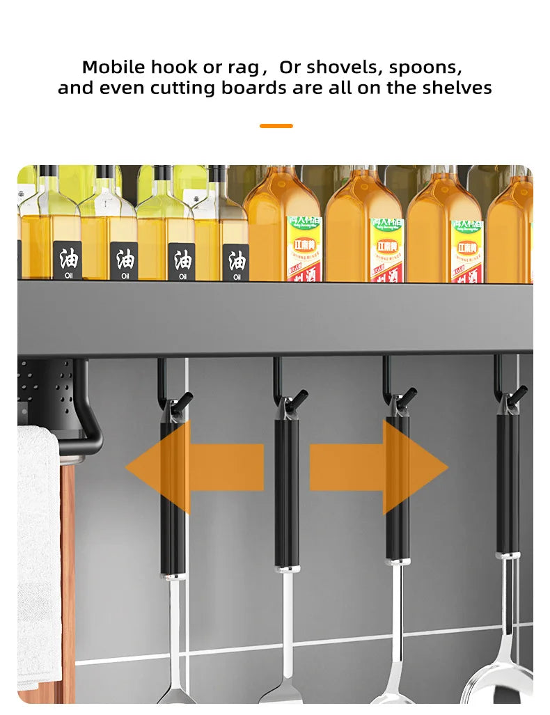 60cm Double Layer Kitchen Shelf for Spices and Knives