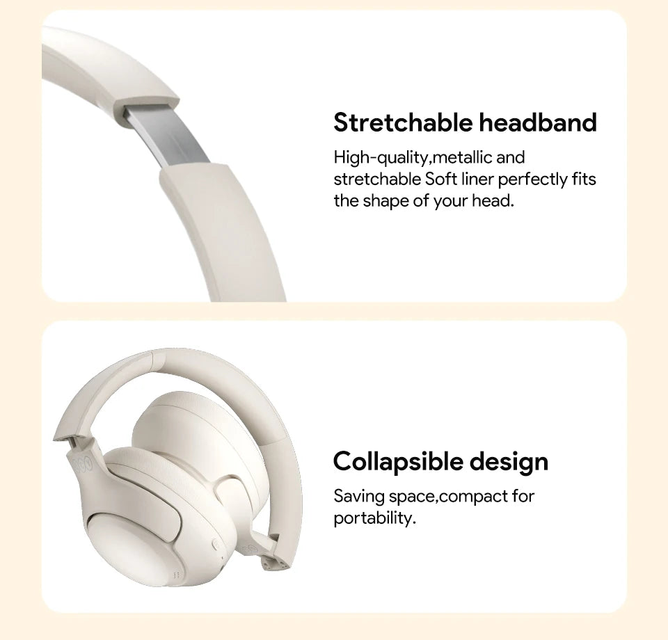Wireless Over-Ear Headphones with ANC and 60H Battery