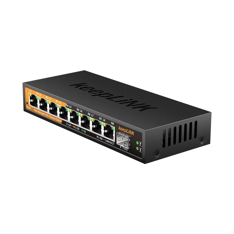 Multi Gigabit 9-Port Network Switch 2.5Gb Ethernet with 10Gb Uplink