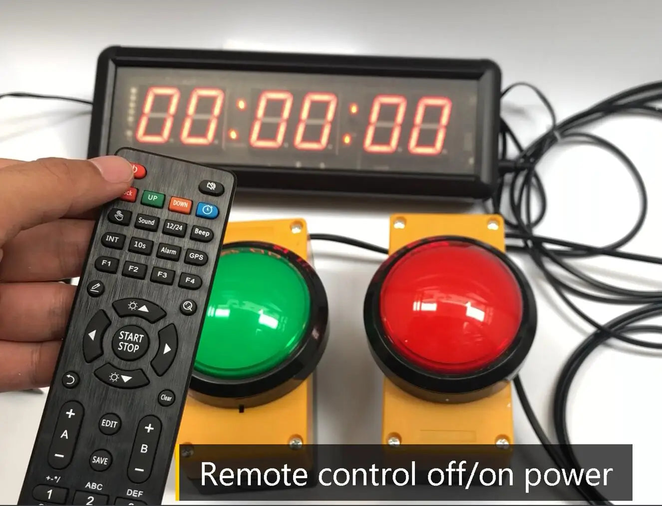 LED Sports Timer with 3 Push Buttons and Remote