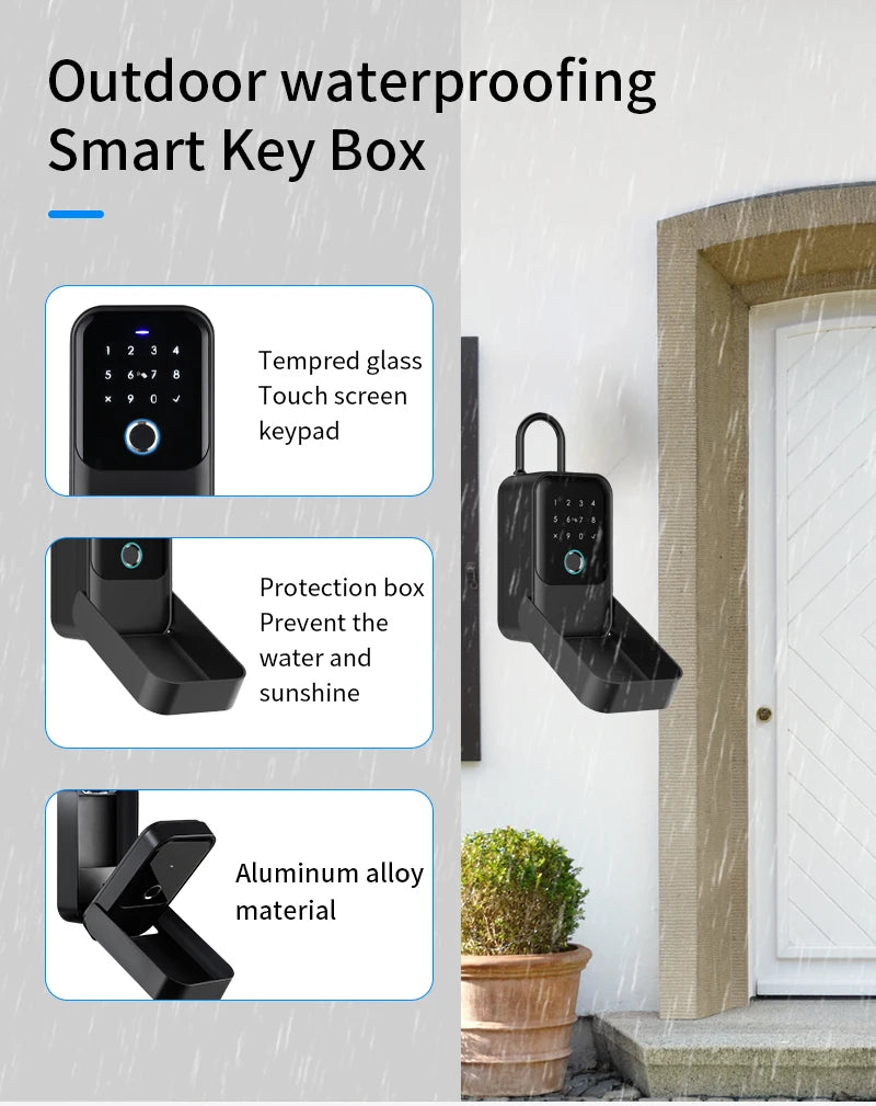 Smart Waterproof Key Safe Box with Fingerprint and PIN