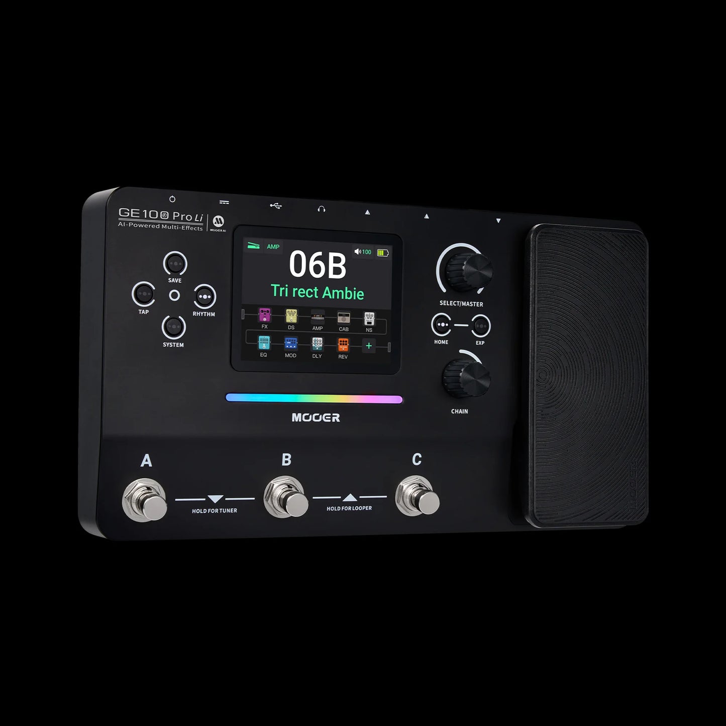 Multi Effects Guitar Pedal 50 Tone Banks 3 Presets