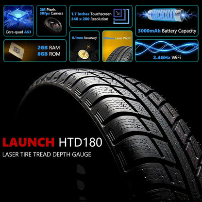 Handheld Laser Tire Tread Depth Gauge 0.1mm High Accuracy