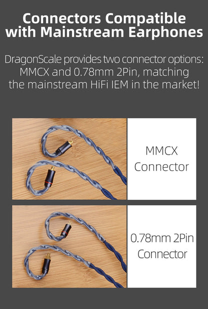 7N OCC Audiophile Earphone Cable MMCX 2-Pin 2.5mm