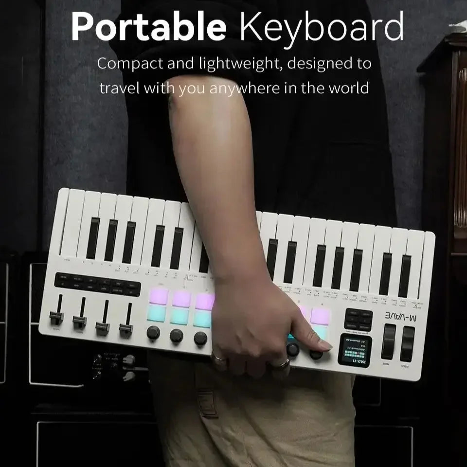 Portable 37-Key MIDI Controller Wireless Ready