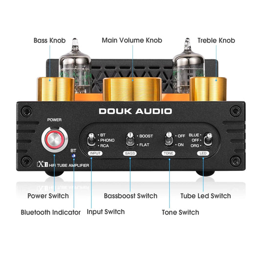 HiFi Valve Amplifier 160W Bluetooth Stereo Amp for Turntables