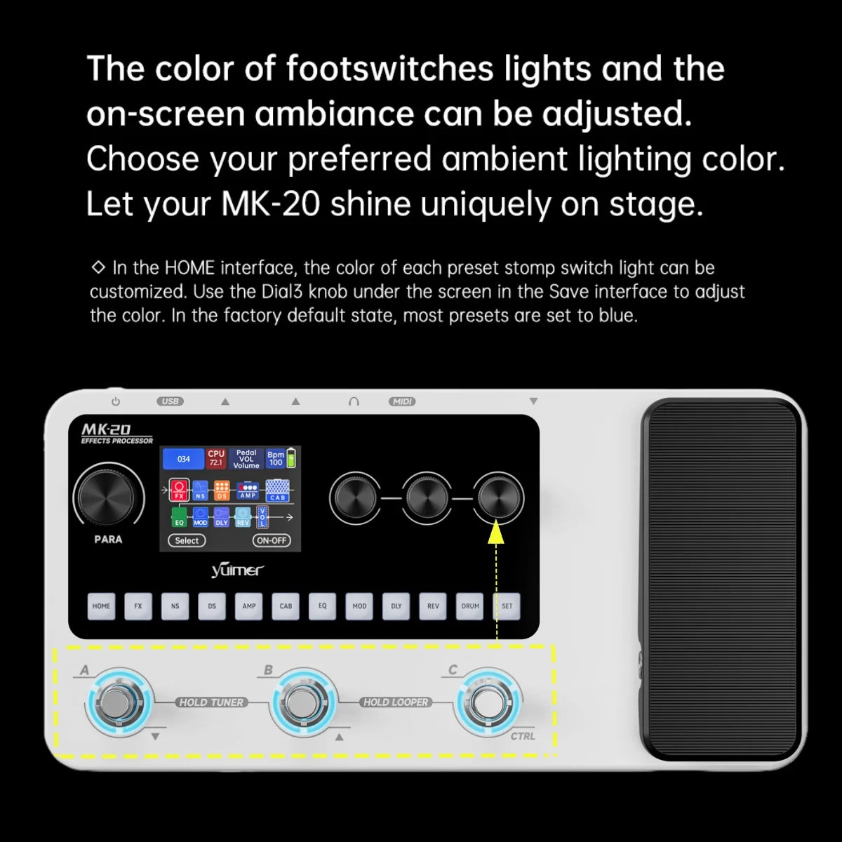 Portable Guitar Processor with Presets Drum Machine and USB
