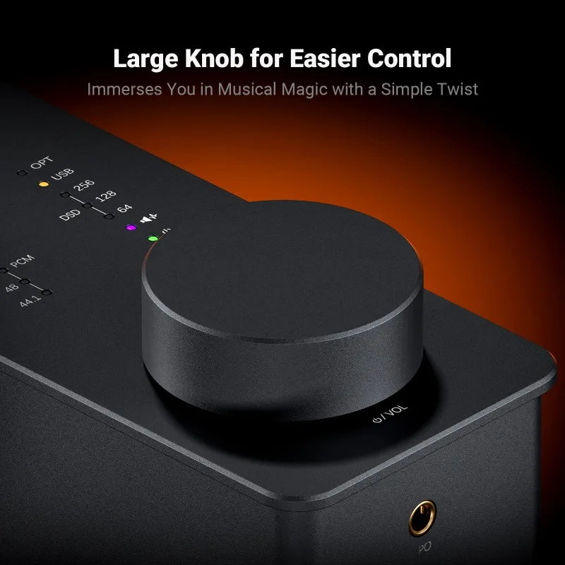 Portable USB Audio Amplifier with DAC and Headphone Amp Orange