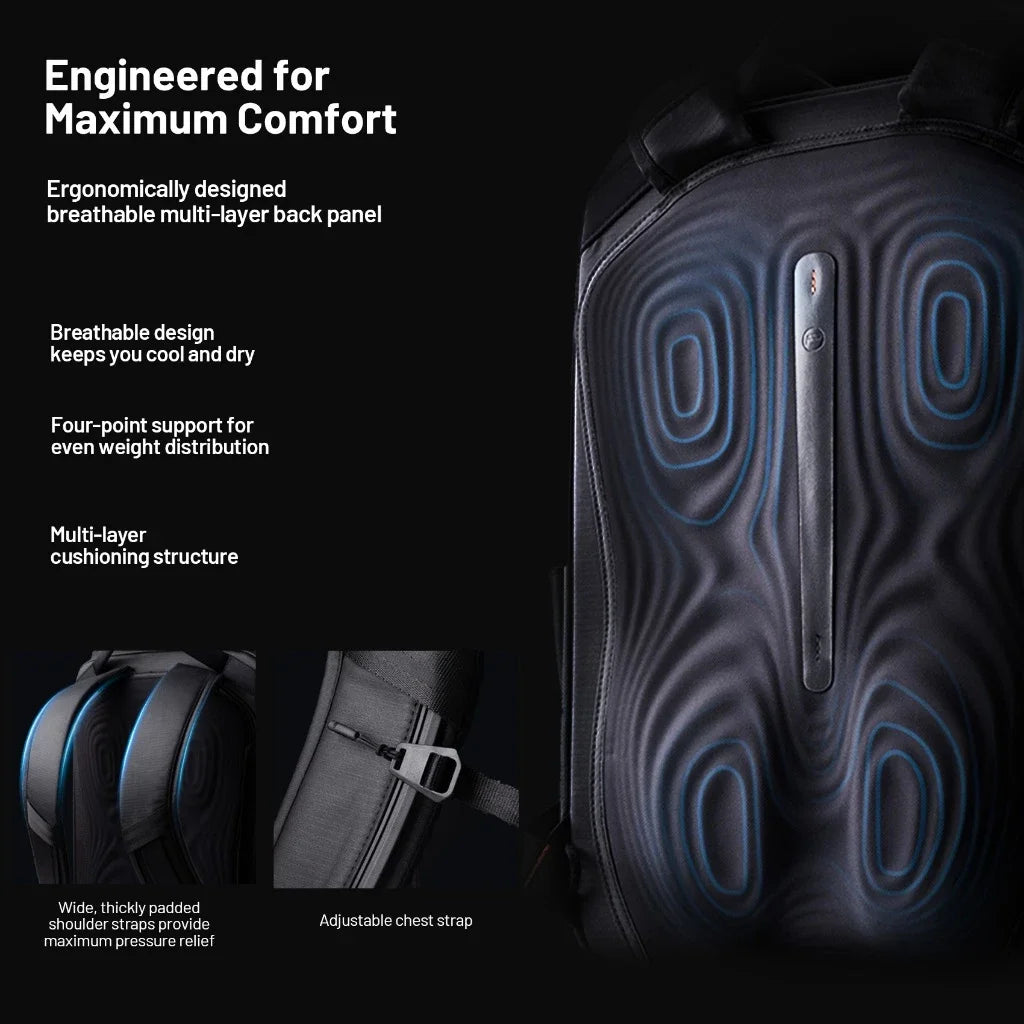 25L Waterproof Photography Backpack with Laptop Storage Black