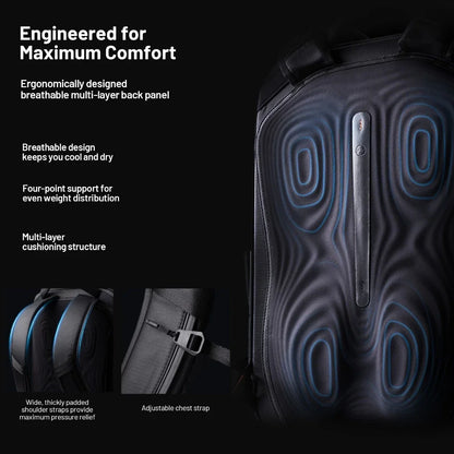 25L Waterproof Photography Backpack with Laptop Storage Black