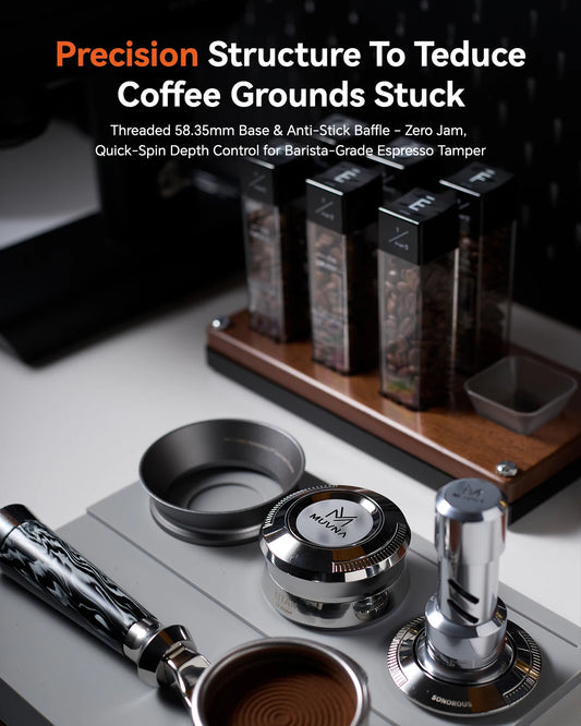58mm Espresso Coffee Tamper Spring Loaded Stainless Steel