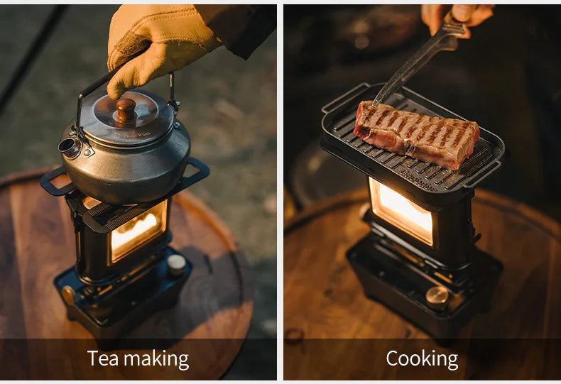 Black Portable Oil Lamp Stove Camping Lantern Outdoor Light