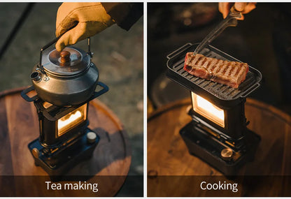Black Portable Oil Lamp Stove Camping Lantern Outdoor Light