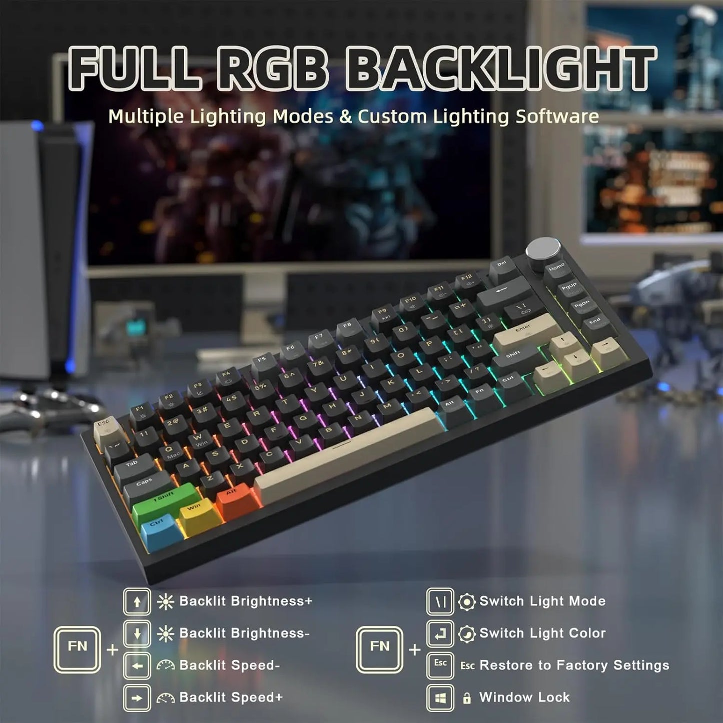 Rapid Trigger Mechanical Gaming Keyboard K85 Khaki RGB
