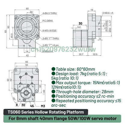 High-Precision 40mm Servo Rotary Actuator 5:1