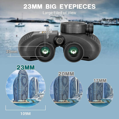 10x50 Waterproof Binoculars with Built-In Compass