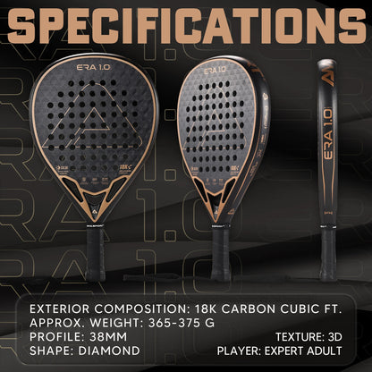Lightweight 18K Carbon Padel Racquet for Power and Control
