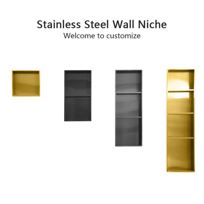 Concealed 3 Layer Bathroom Shelf Grey Stainless Steel