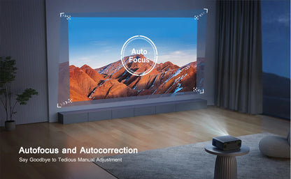 4K Support 1080p WiFi Bluetooth Projector with Auto Focus