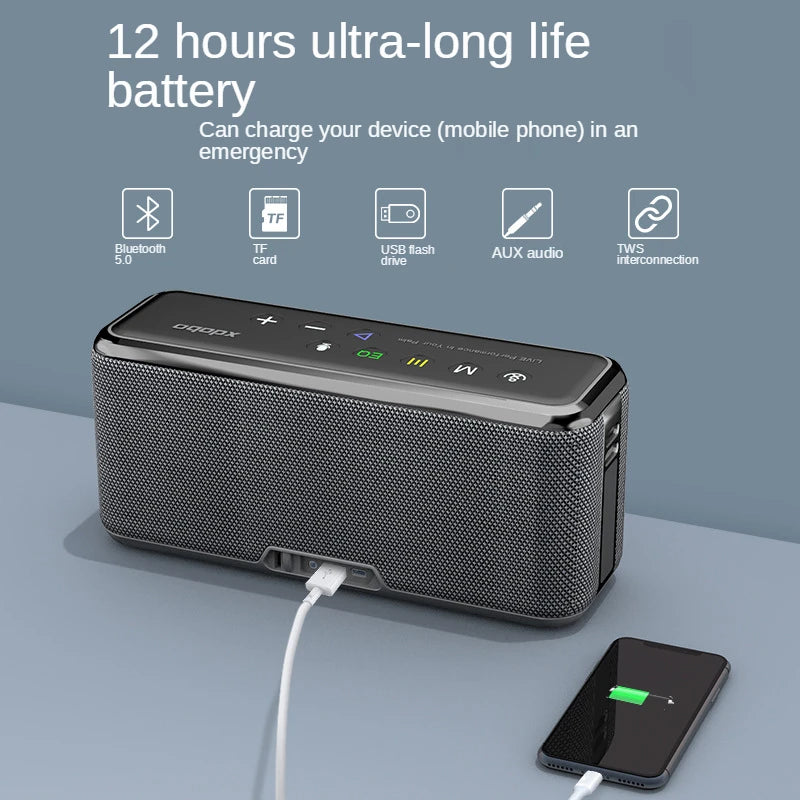 Portable 100W Bluetooth Speaker with Subwoofer and 20000mAh Battery