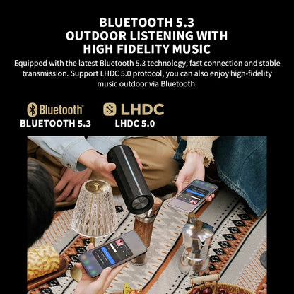 40W Portable Bluetooth Speaker with Rich Bass Black