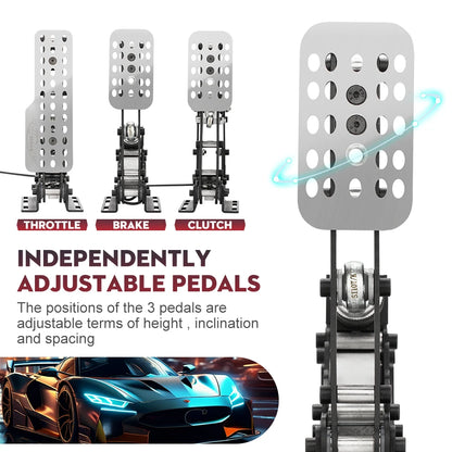 Adjustable Pressure Pedal Set for PC Racing Simulators