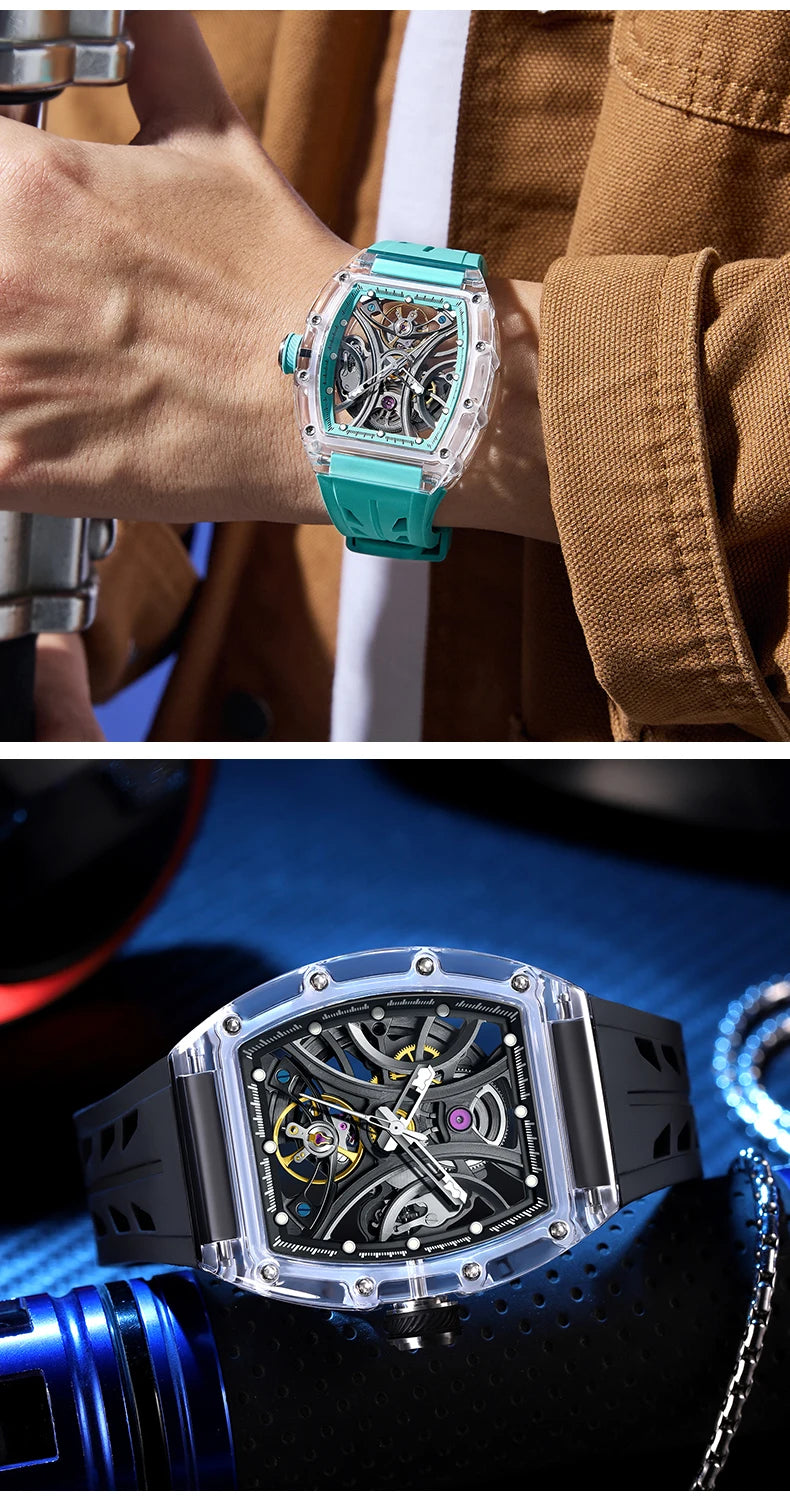 Sky Blue Automatic Watch Stainless Steel Sport Design