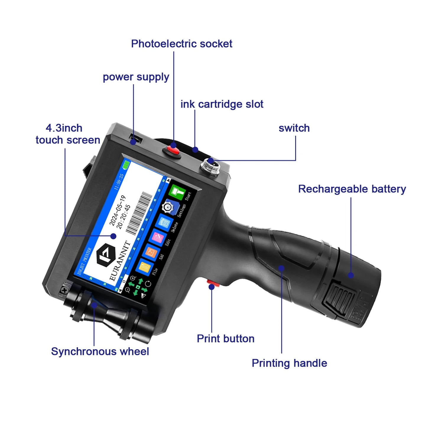 12.7mm Portable Inkjet Printer for QR Codes and Logos