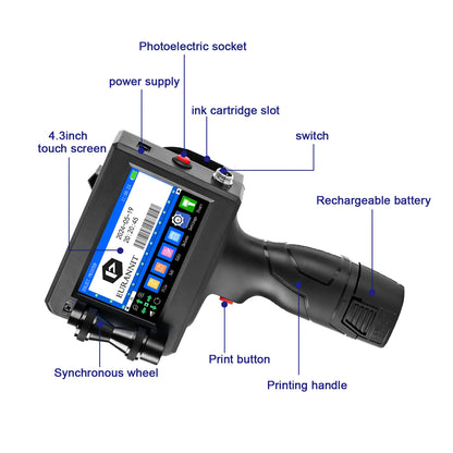 25.4mm Mini Handheld Inkjet Printer for QR and Barcodes