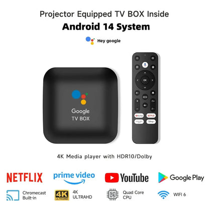 4K Smart Home Theatre Projector Android 14 WiFi