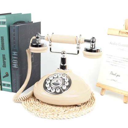 Retro Wedding Audio Guestbook Phone Beige Voice Message Recorder