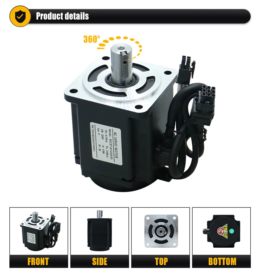 CNC 750W Servo Motor with Absolute Encoder 2.4N