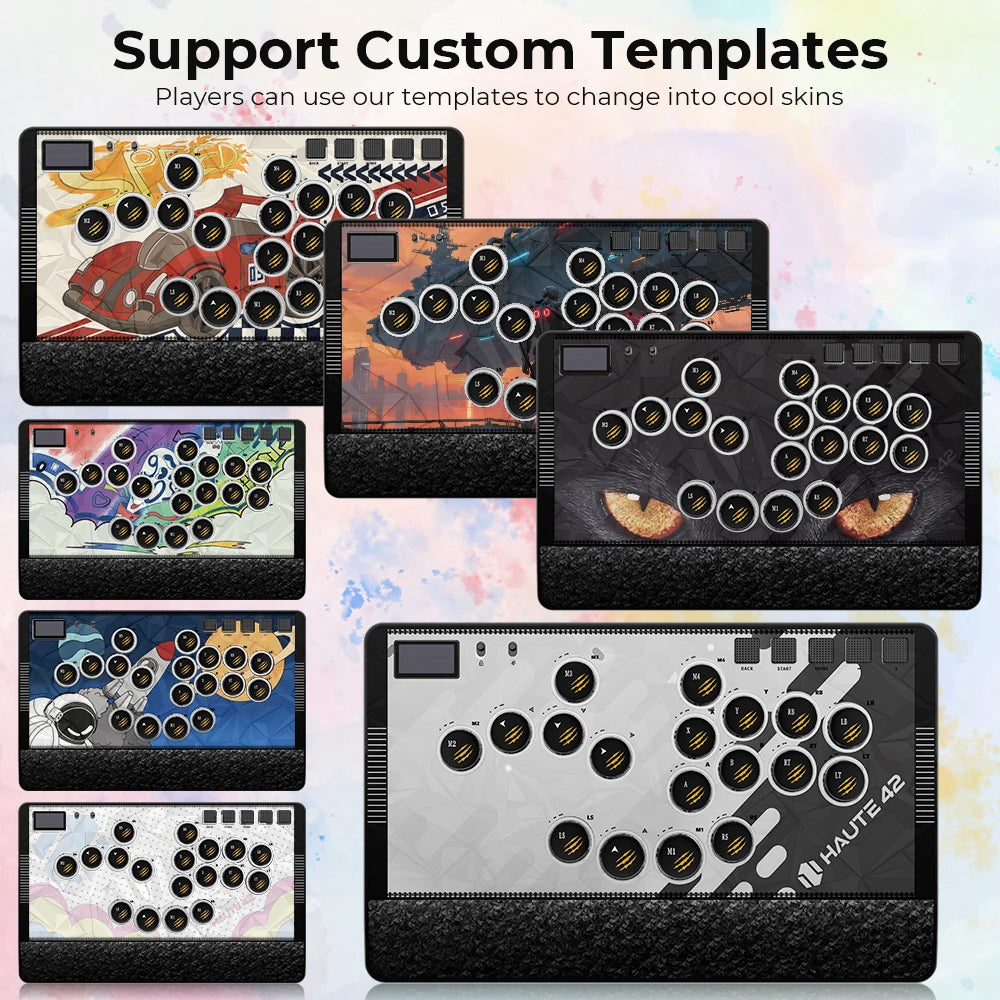 White All-Button Hitbox Fight Stick for PC PS4 PS5