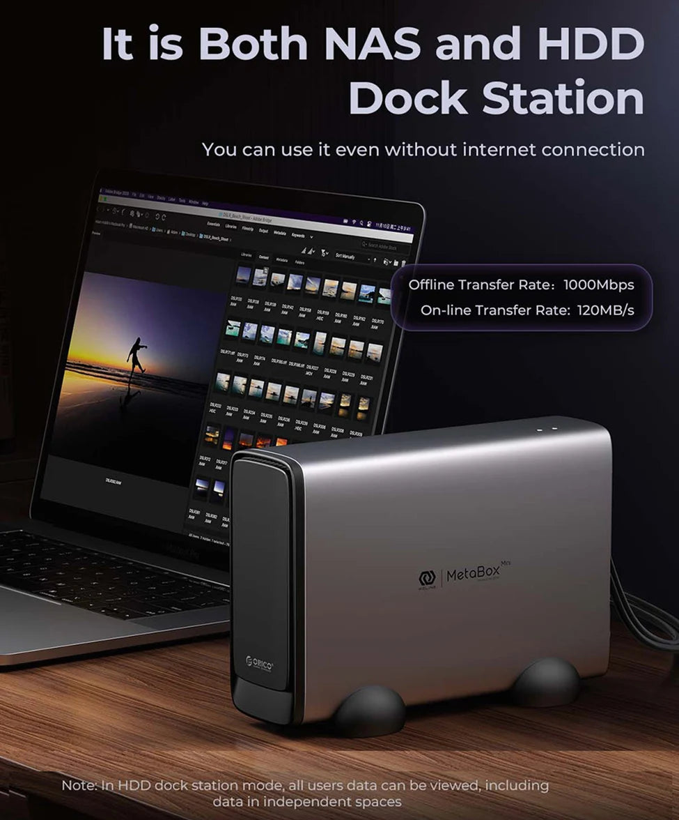 Cloud Server NAS Case with App Control and Backup Support