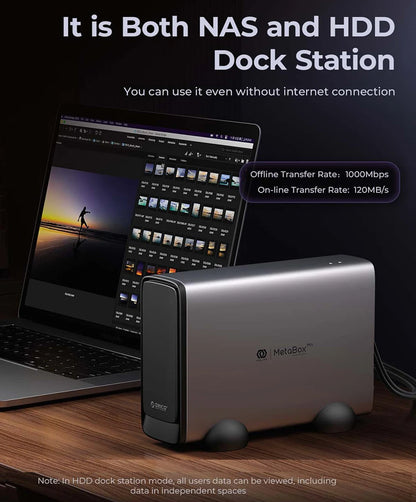 Cloud Server NAS Case with App Control and Backup Support