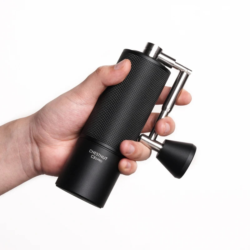 Portable Manual Coffee Grinder Adjustable Steel Burr 25g Black