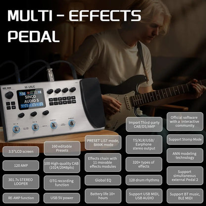 Guitar Multi-Effects Pedal with LCD Looper Drum Machine