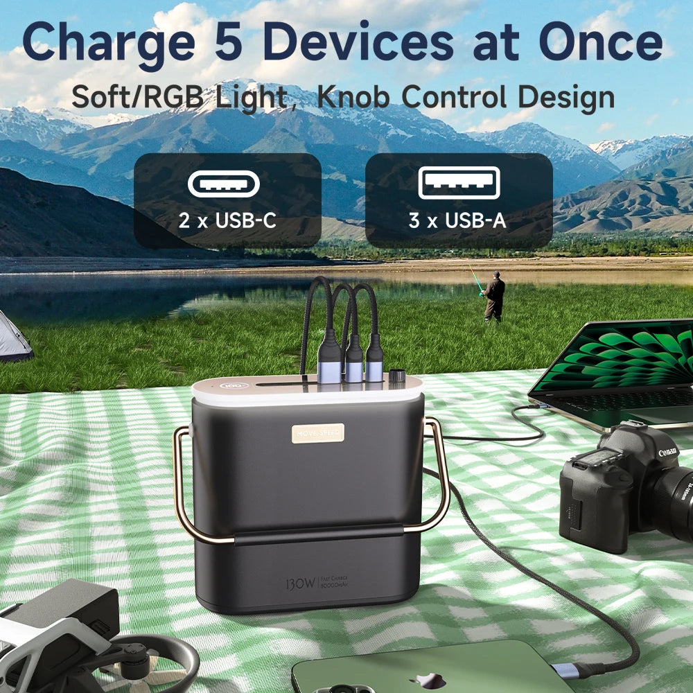 Portable 80000mAh 100W Fast Charging Power Bank White