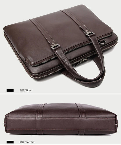 Genuine Leather 15.6" Laptop Briefcase Black