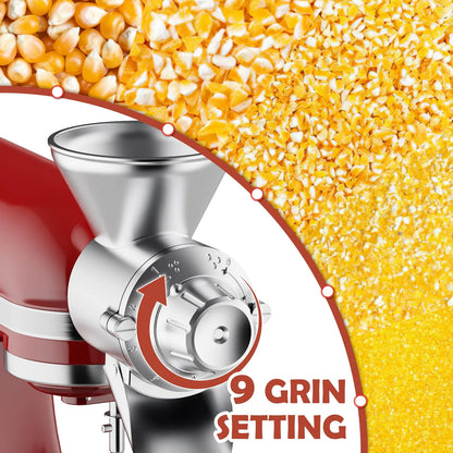 Adjustable Grain Mill Attachment for Dry Grains
