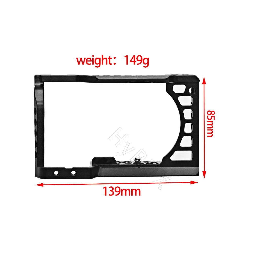 Camera Cage Rig with Wooden Handle for Sony A6000 Series