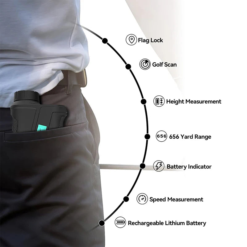 600m Golf Laser Rangefinder with Vibration Function