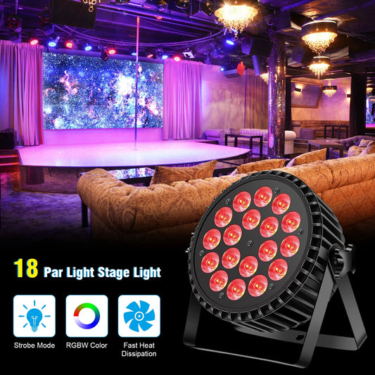 Dual Pack RGBW LED Stage Lights 4 in 1 DMX Control