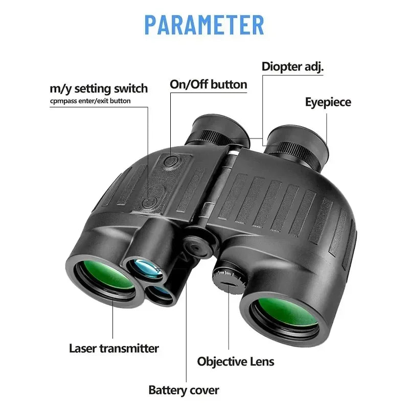 8x40 Marine Binoculars with Rangefinder and Compass