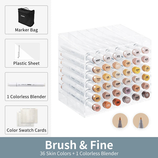 36 Color Skin Shade Alcohol Marker Drawing Set