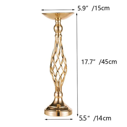 10-Piece Silver Flower Stand 52cm Wedding Centerpiece
