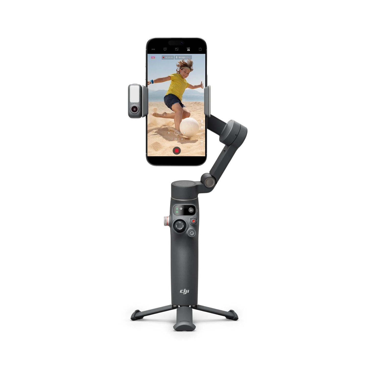 3-Axis Smartphone Gimbal with Extension Rod and Tripod